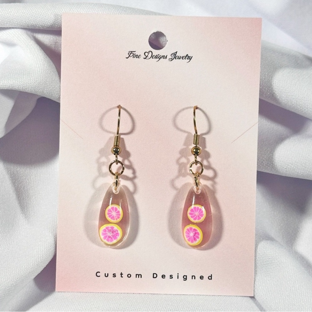 💛18K Gold Fruit Earrings🩷